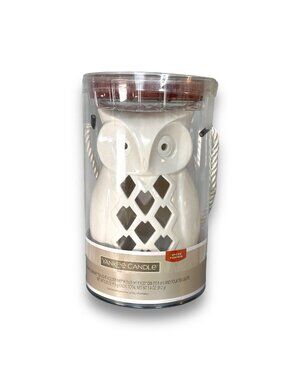 Yankee Candle Ceramic Owl Tea Light Holder With Spiced Pumpkin Scent 6.63” H X 4